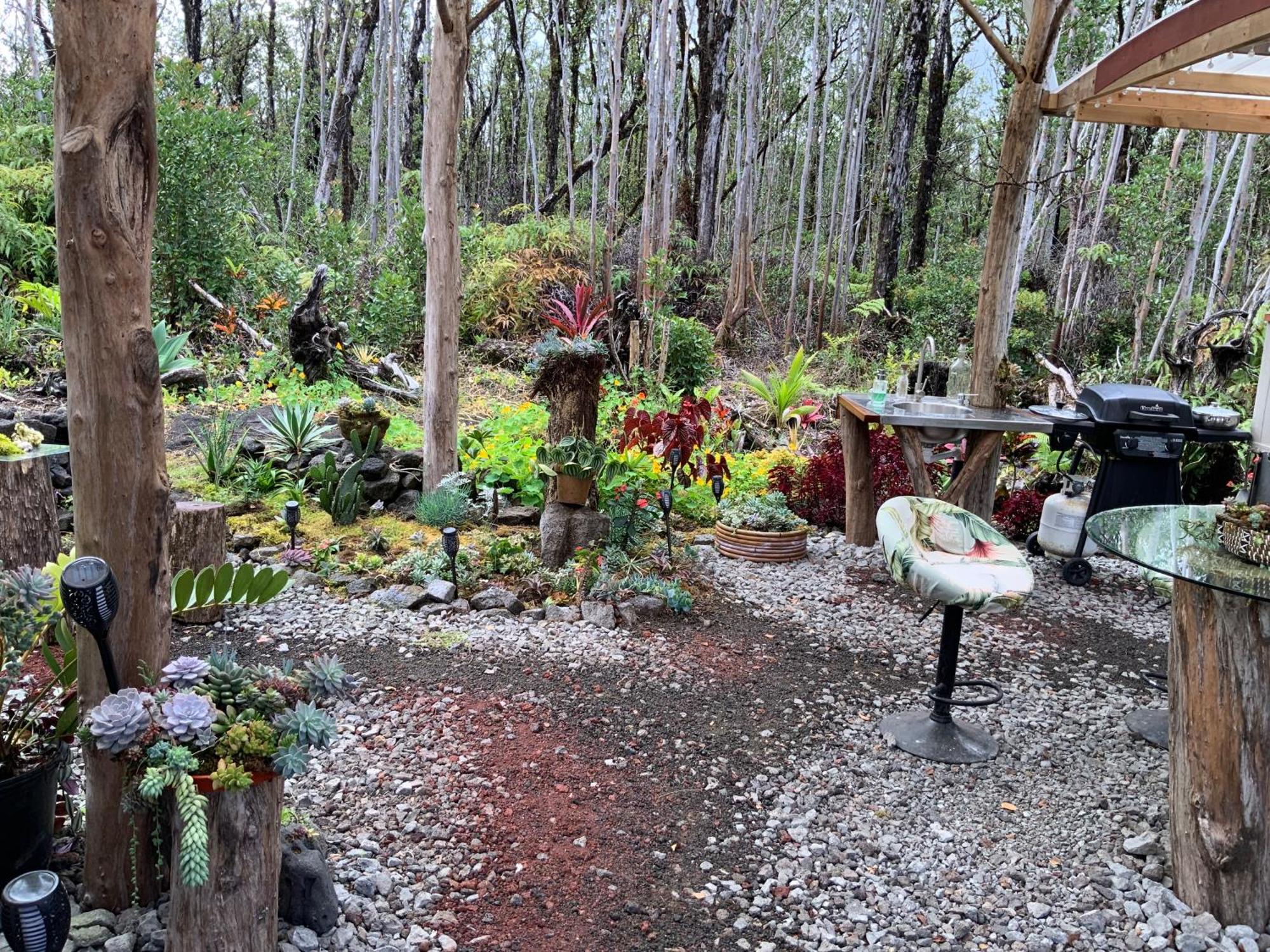 Exotic Garden At Amazing Volcano Fissure Mountain View
