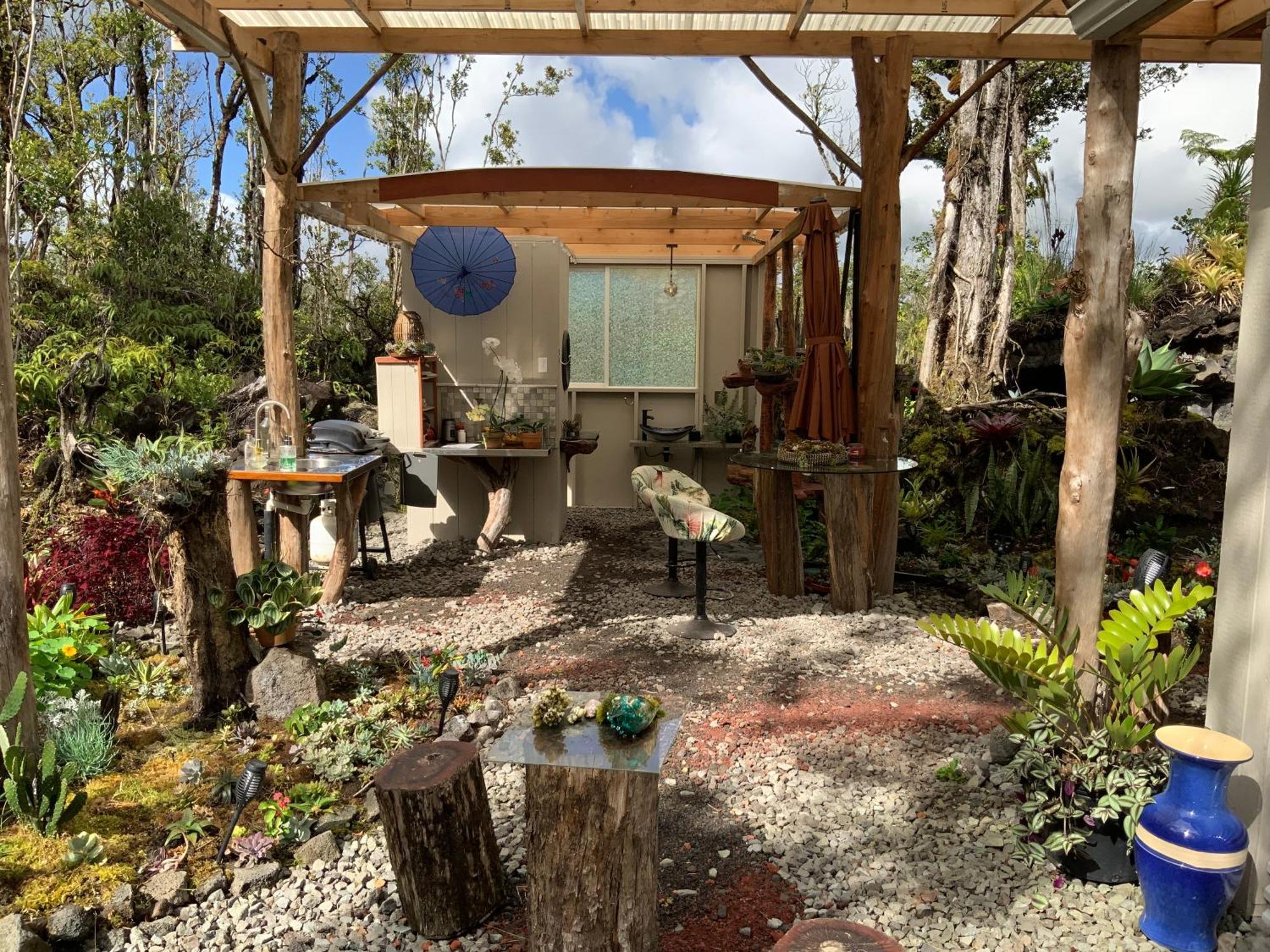 Exotic Garden At Amazing Volcano Fissure Mountain View